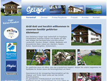 Tablet Screenshot of gaestehaus-geiger.de